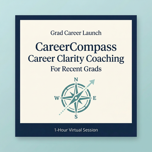 CareerCompass career clarity coaching for recent grads, a one-hour virtual session from Grad Career Launch.